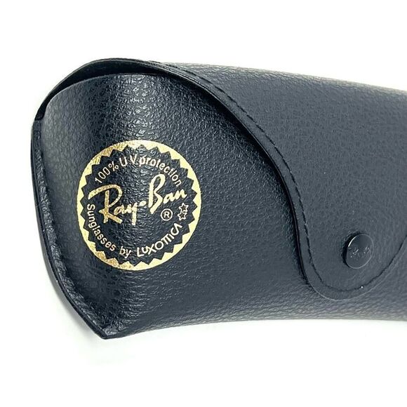 Ray-Ban Black Leather Glasses Case for Sunglasses Eyeglasses with Cleaning Cloth - Picture 2 of 12